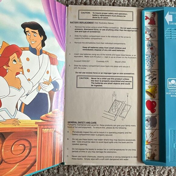 Golden Sound Story Disney The little Mermaid a golden sight n book vintage 1991 - Picture 3 of 5